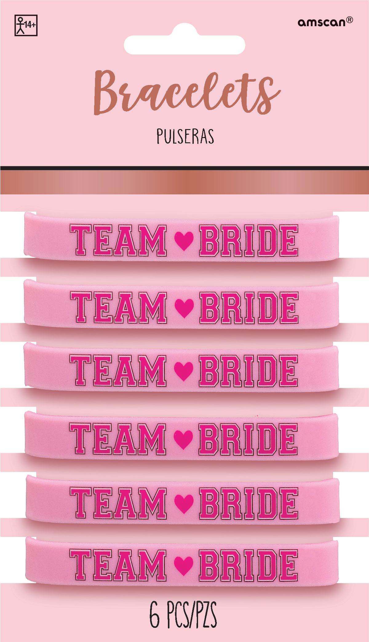 Team Bride Wristbands, 6-ct Front_Flat
