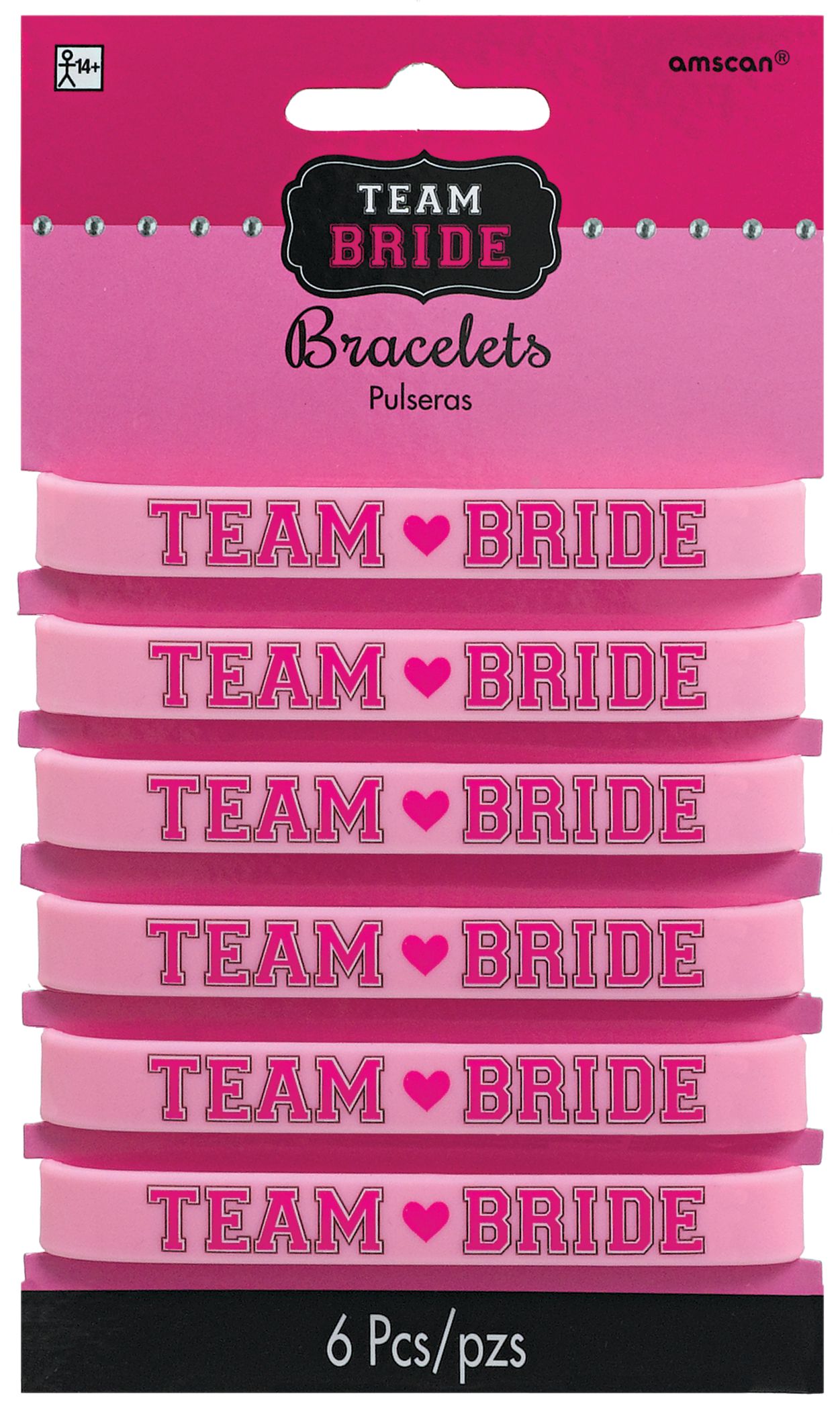 Team Bride Wristbands, 6-ct Front_Flat