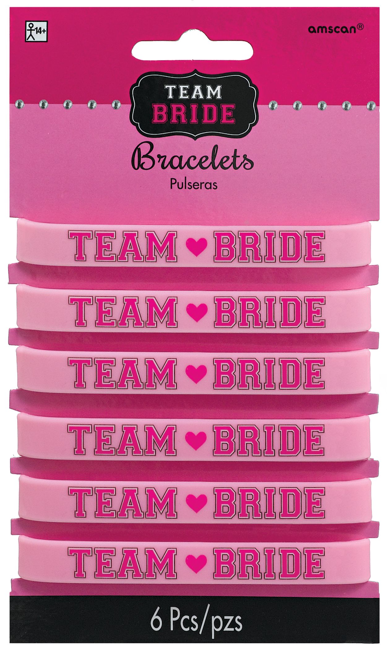 Team Bride Wristbands, 6-ct Front_Flat