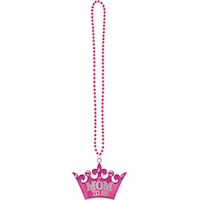 Mom-to-Be Tiara Pendant Bead Necklace Front_Flat