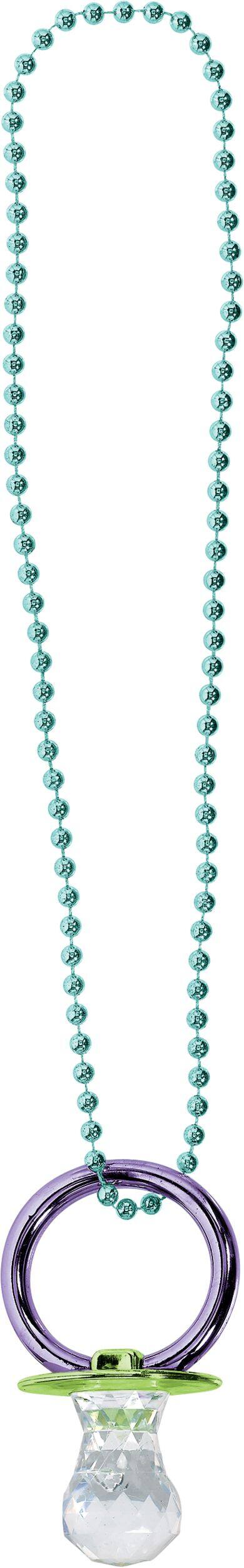 Pacifier Pendant Bead Necklace Front_Flat