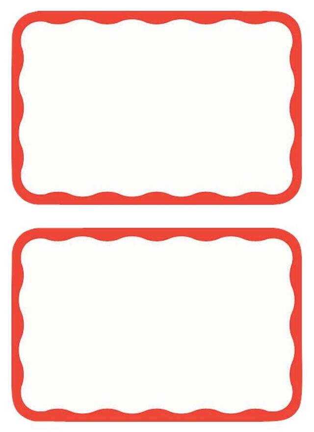 Porte-noms à bordure rouge Front_Flat