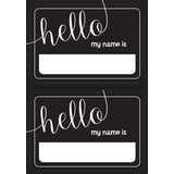 Black & White Hello Name Tags, 100-pk Front_Flat