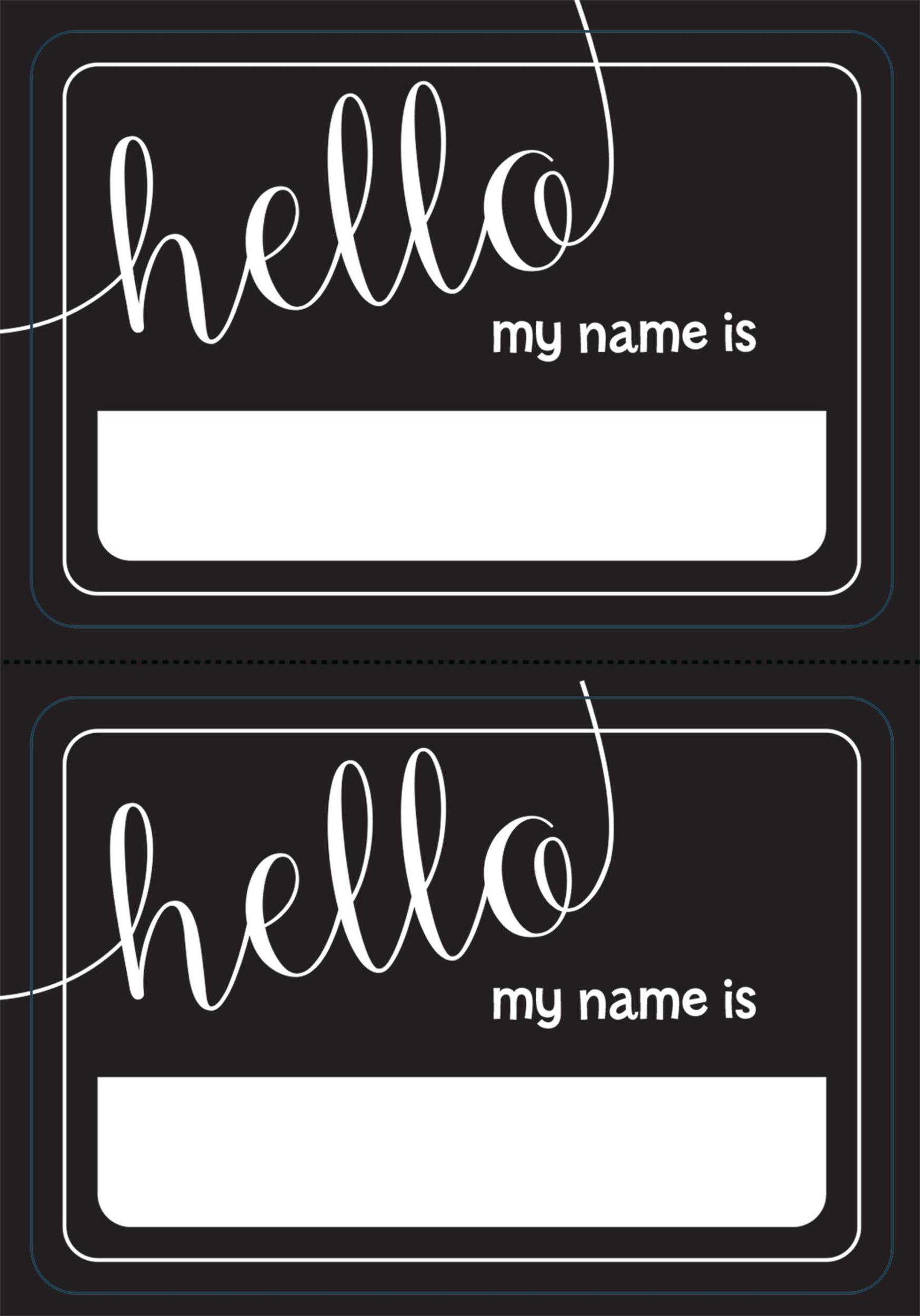 Black & White Hello Name Tags, 100-pk Front_Flat
