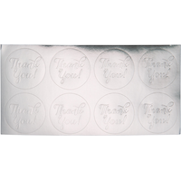 Notes de remerciement ballons arc-en-ciel métalliques, paq. 8 Front_Flat