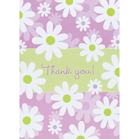 Daisy Stripe Thank You Note, 8-pk Front_Flat