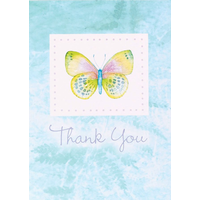 Cartes de remerciement papillon délicat, paq. 8 Front_Flat
