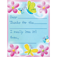 Dazzle Butterfly Thank You Notes, 8-pk Front_Flat
