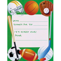 Game Day Thank You Notes, 8-pk Front_Flat