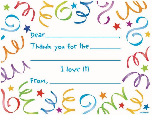 Streamer Fill-In Thank You Cards, 8-pk Front_Flat