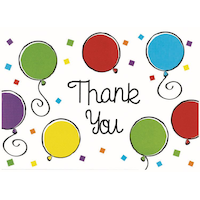 Balloon Thank You Cards, 20-pk Front_Flat