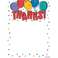 Cartes de remerciement pour fête des ballons, paq. 8 Front_Flat