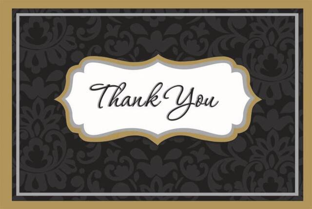 Elegance Thank You Notes, 50-pk Front_Flat