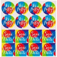 Metallic Rainbow Balloon Invitations, 8-pk Front_Flat