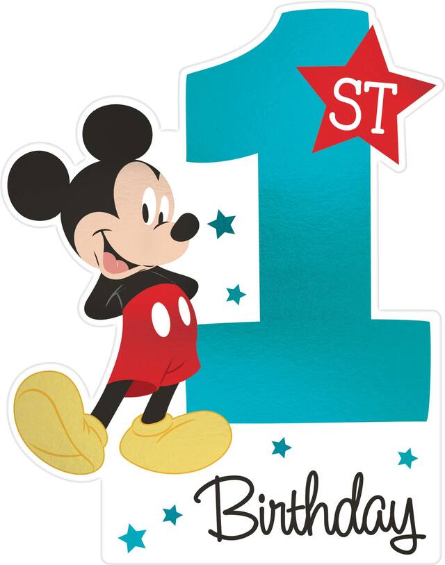 Invitations Mickey Mouse 1er anniversaire, article de qualité supérieure, paq. 8 Front_Flat