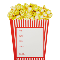 Invitations Soirée maïs soufflé et cinéma, paq. 8 Front_Flat