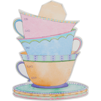 Glitter Tea Cup Invitations, 8-pk Front_Flat