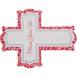 Invitations avec croix rose fantaisie, grand, paq. 8 Overhead_Flat