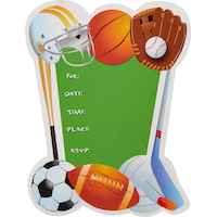 Large Novelty Game Day Invitations, 8-pk Front_Flat