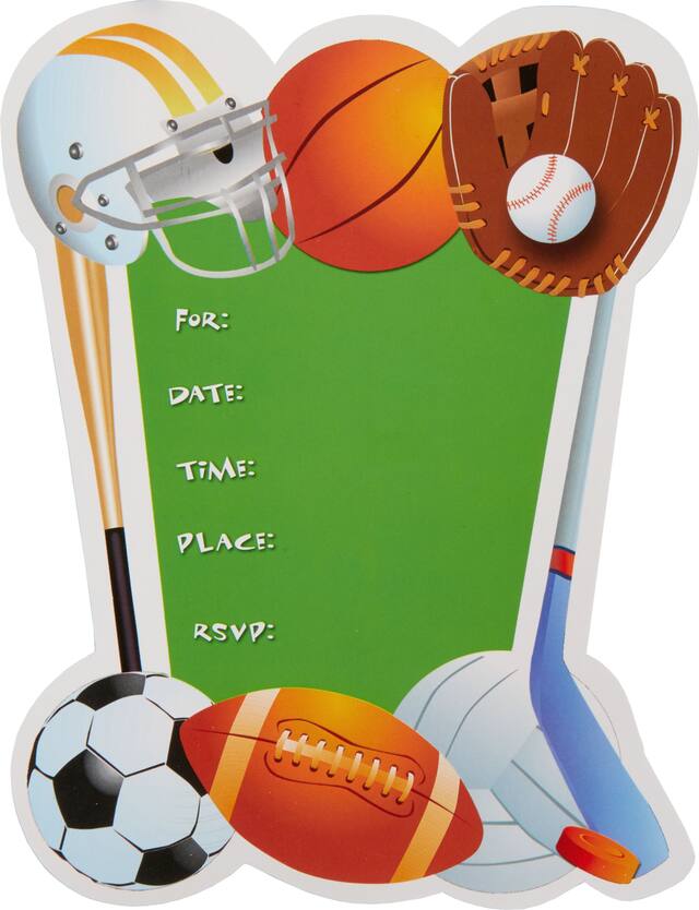 Large Novelty Game Day Invitations, 8-pk Front_Flat