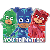 Premium PJ Masks Invitations, 8-pk Front_Flat