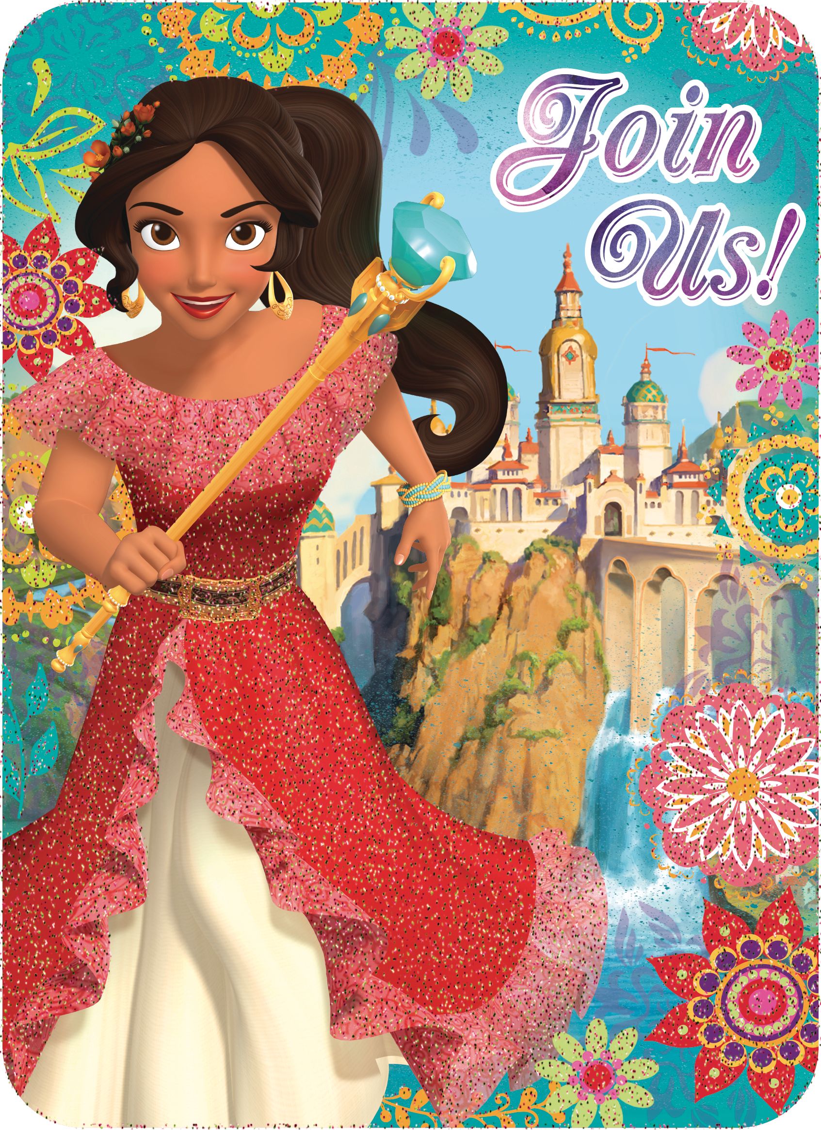 Premium Glitter Elena Of Avalor Invitations, 8-pk Front_Flat