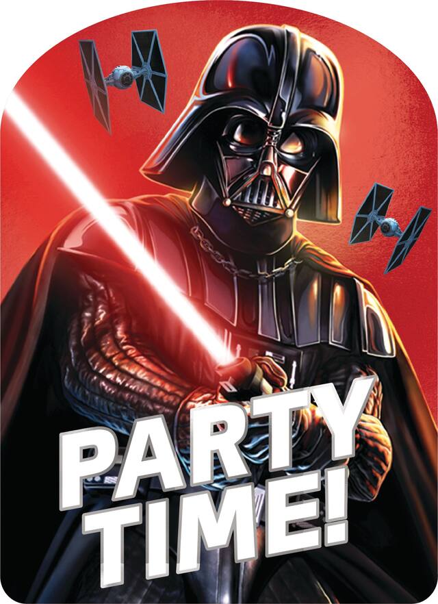Premium Darth Vader Invitations, 8-pk Front_Flat