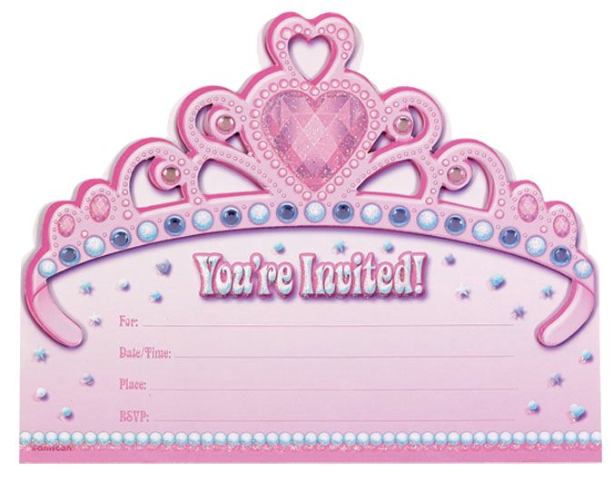 Jumbo Princess Invitation, 8-pk Front_Flat