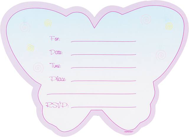 Invitation géante Papillon voltigeant, paq. 8 Front_Flat