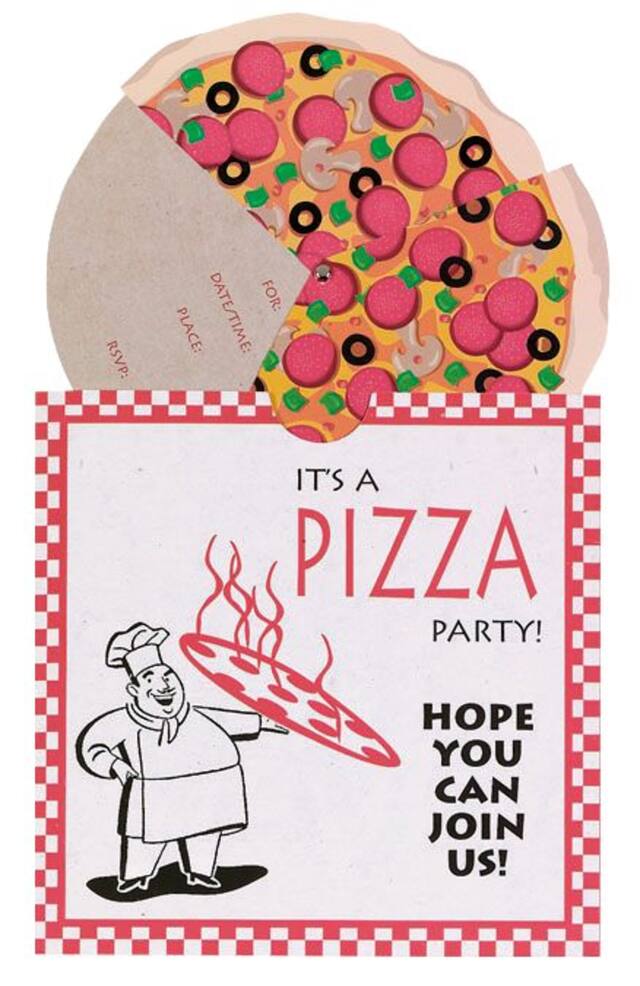 Jumbo Pizza Party Invitation, 8-pk Front_Flat