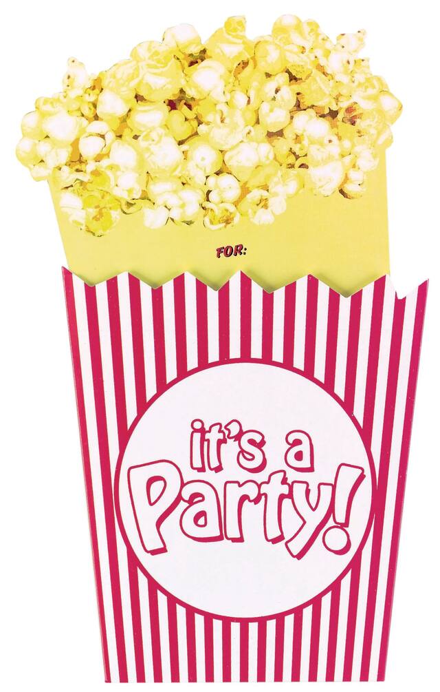 Jumbo Movie Night Invitation, 8-pk Front_Flat