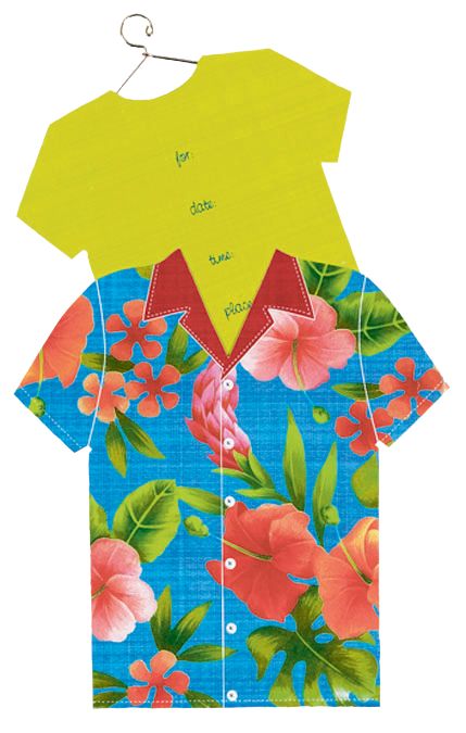 Premium Sliding Hawaiian Shirt Invitations, 8-pk Front_Flat