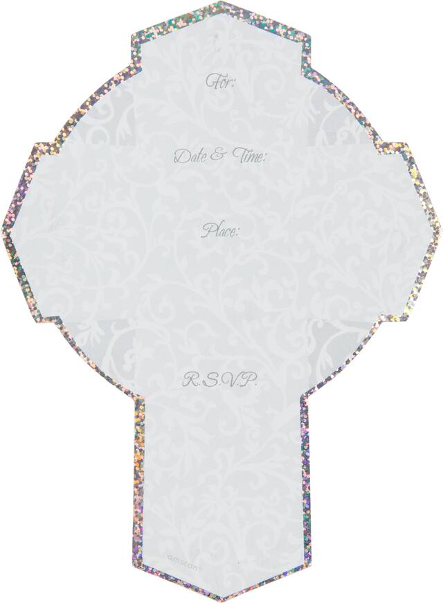 Invitation géante Croix scintillante, paq. 8 Front_Flat