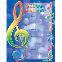 Music Note Invitation, 8-pk Front_Flat