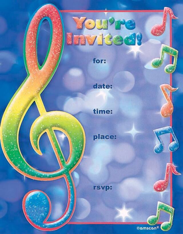 Music Note Invitation, 8-pk Front_Flat