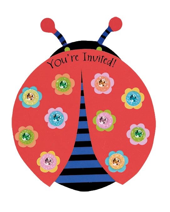 Ladybug Invitation, 8-pk Front_Flat