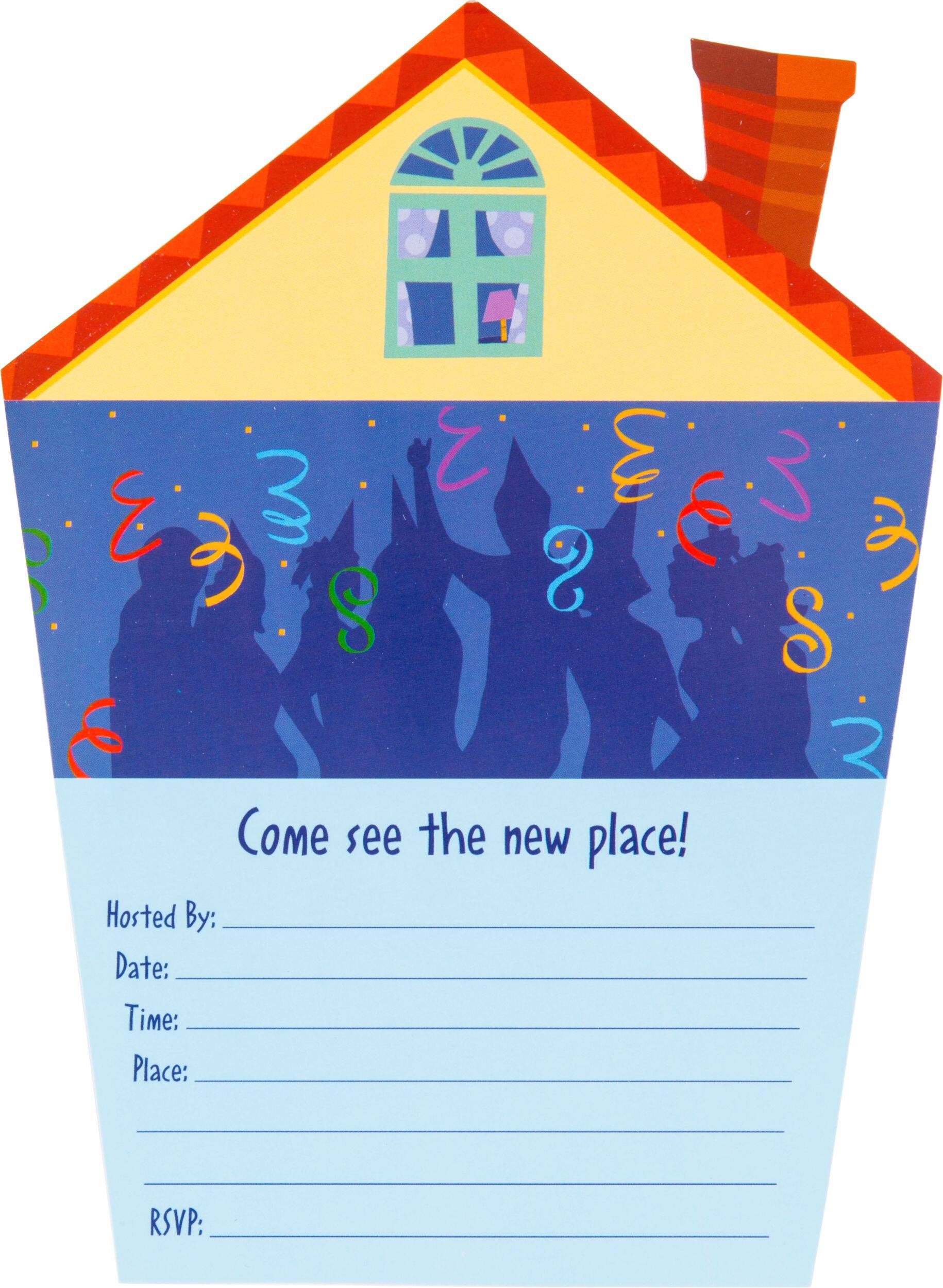 Invitation géante Pendaison de crémaillère, paq. 8 Front_Flat
