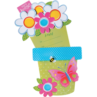 Invitation géante Jardin fille, paq. 8 Front_Flat