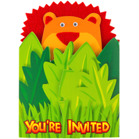 Jumbo Jungle Animal Invitation, 8-pk Front_Flat