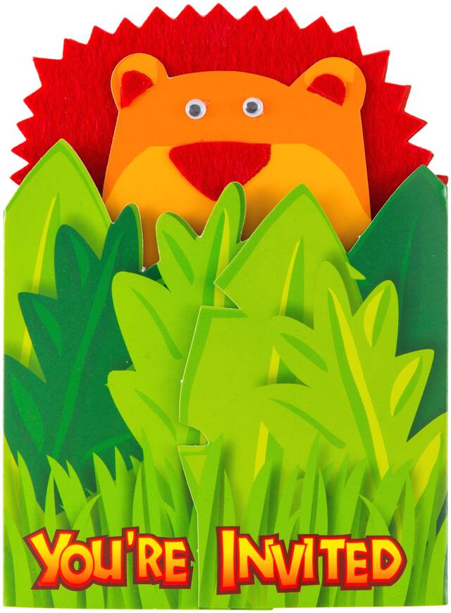 Jumbo Jungle Animal Invitation, 8-pk Front_Flat