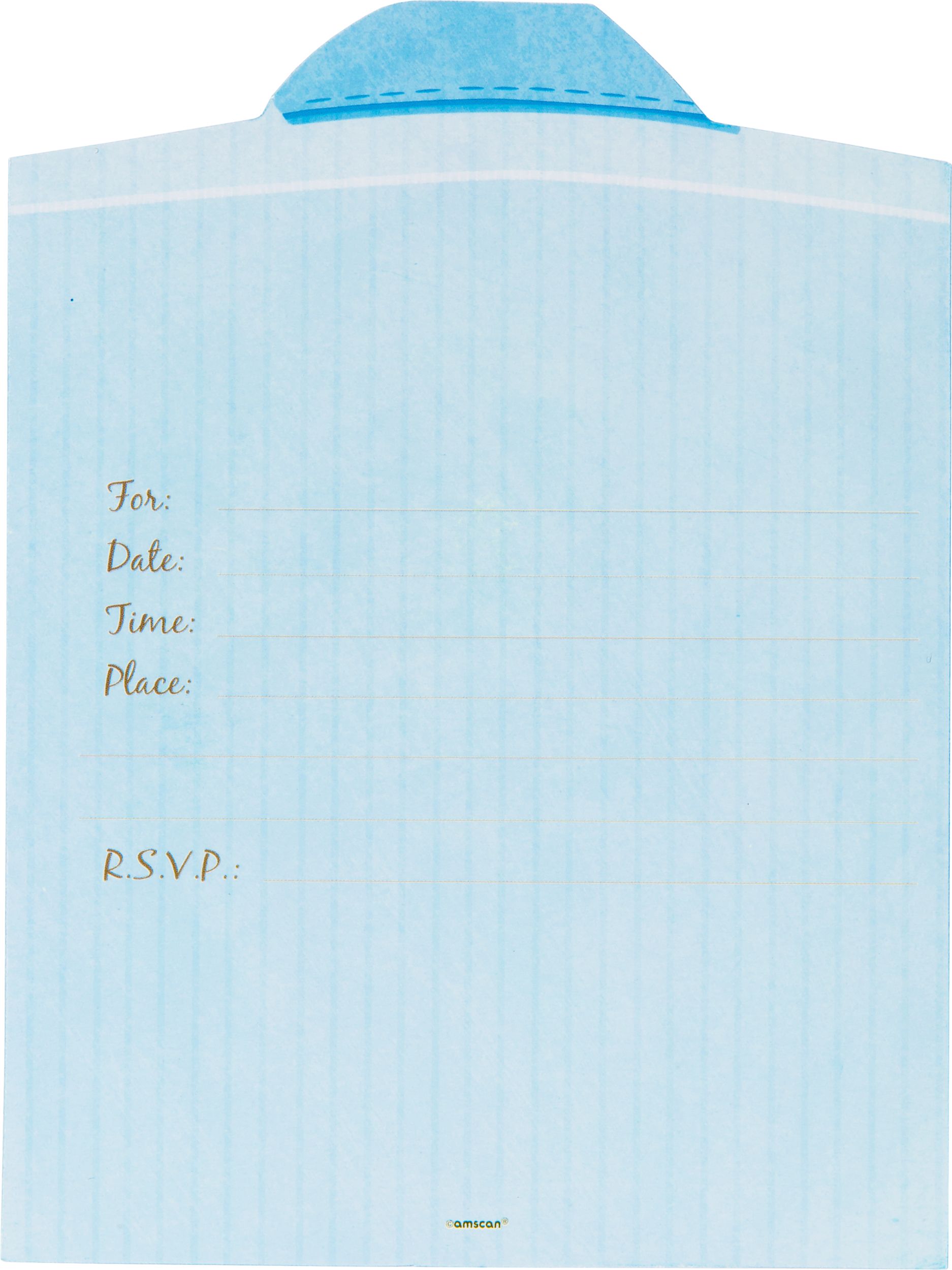 Premium Shirt & Tie Invitations, 8-pk Front_Flat