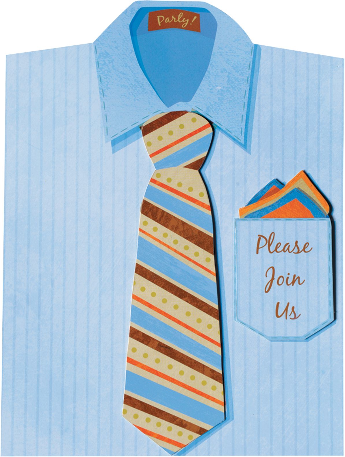 Premium Shirt & Tie Invitations, 8-pk Front_Flat