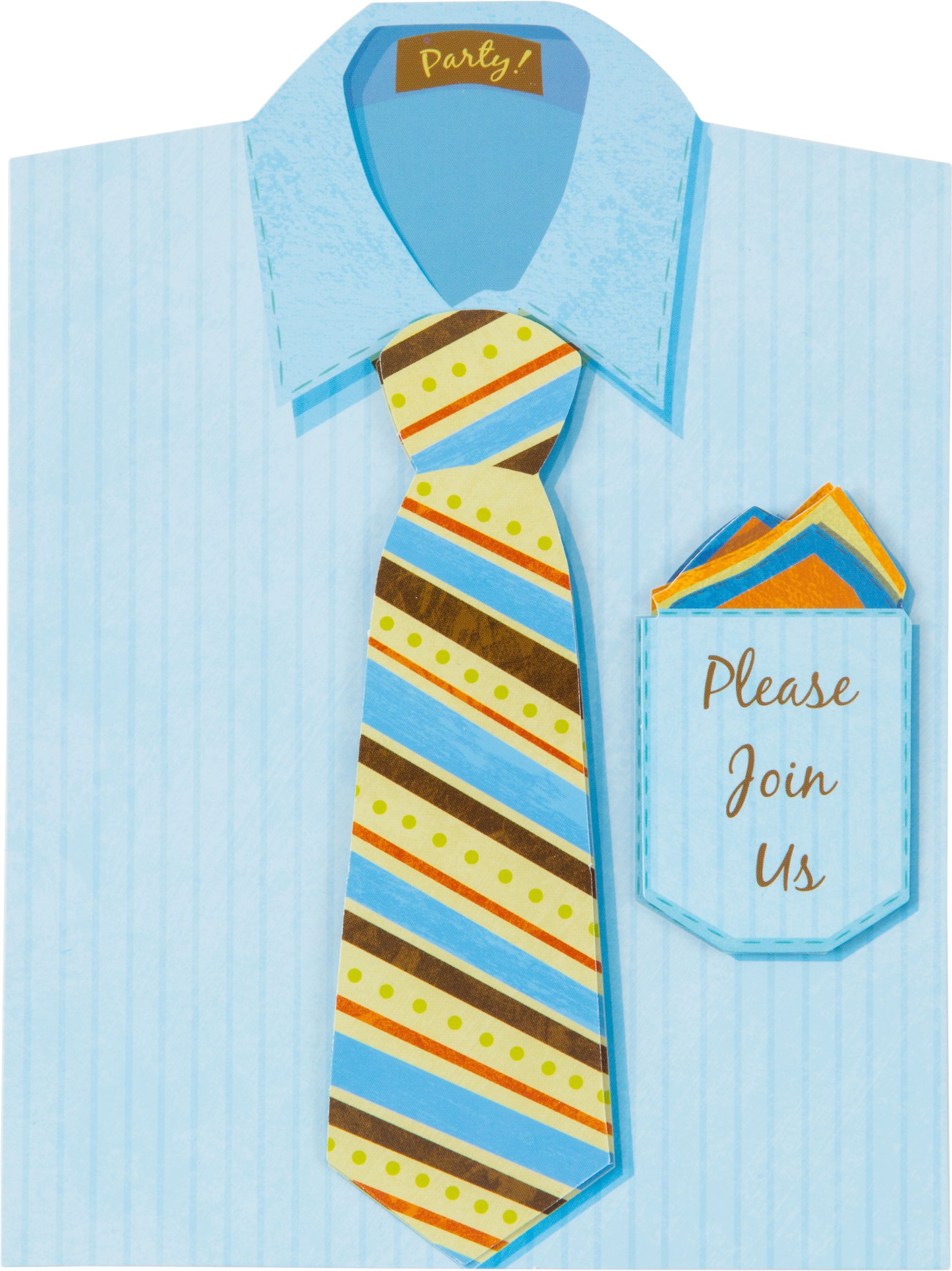 Premium Shirt & Tie Invitations, 8-pk Front_Flat