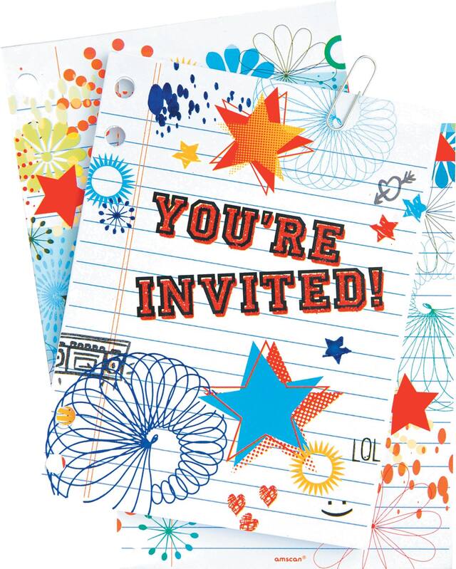 School Days Large Invitations, 8-pk Front_Flat