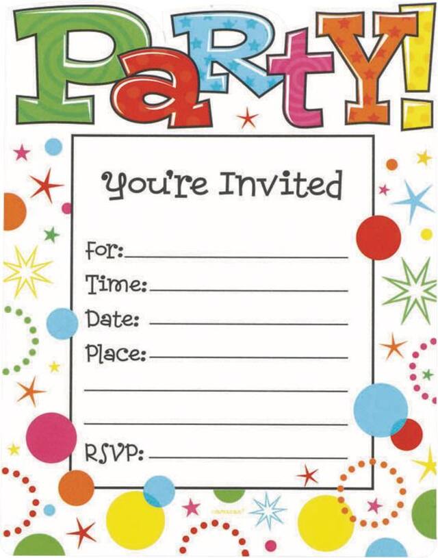 Invitation de fête, paq. 20 Front_Flat