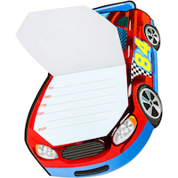 Invitation géante Voiture de course, paq. 8 Composite_or_Mixed