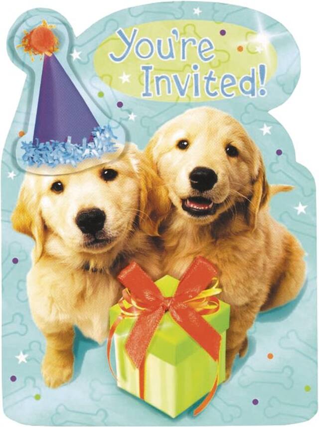 Jumbo Puppy Invitation, 8-pk Front_Flat
