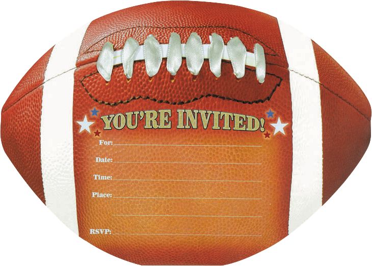 Jumbo Football Invitation, 8-pk Front_Flat