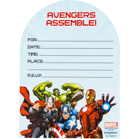 Premium Prismatic Avengers Invitations, 8-pk Front_Flat