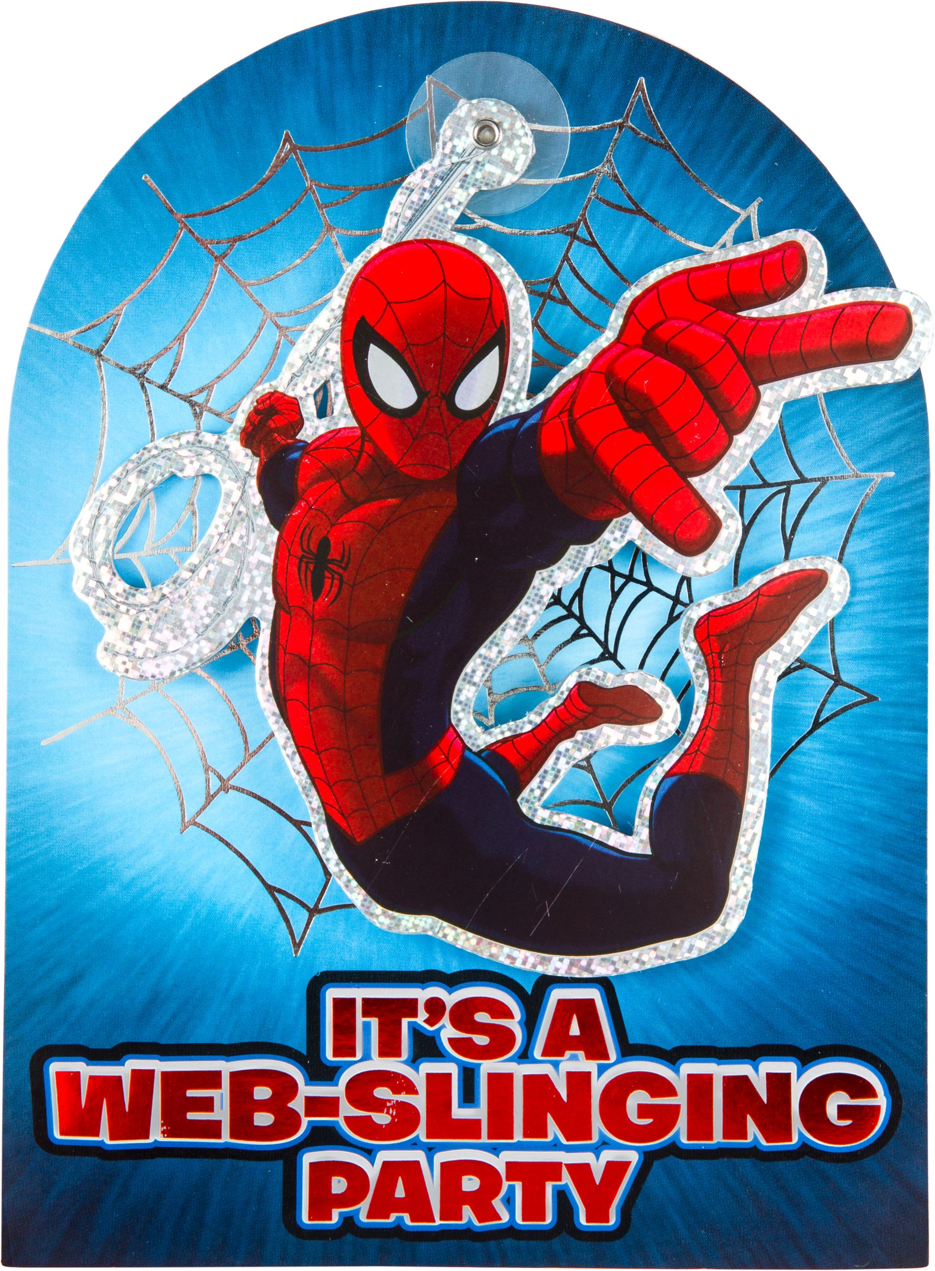 Invitations Spider-Man de luxe, prismatique, paq. 8 Back_Flat
